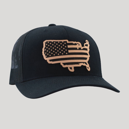 US Flag Snapback Trucker Hat
