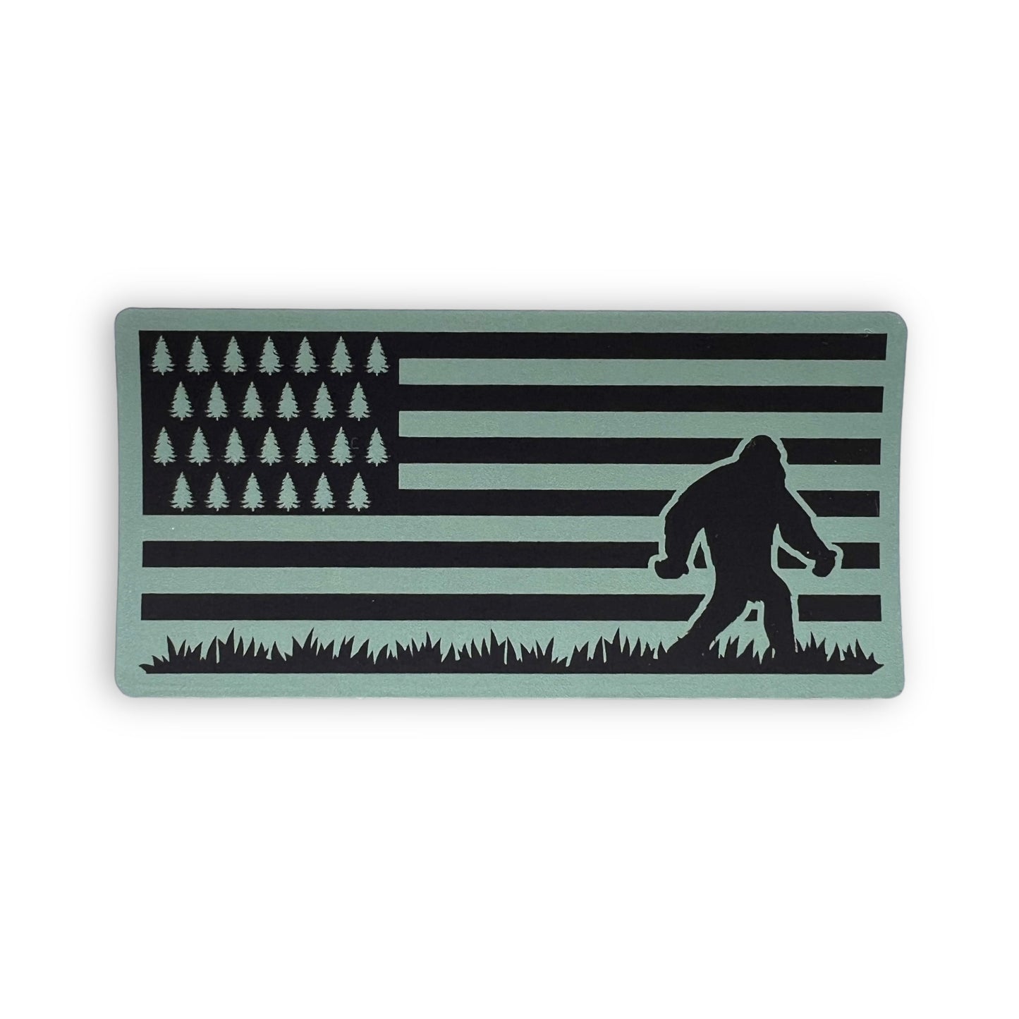Bigfoot in Flag Sticker