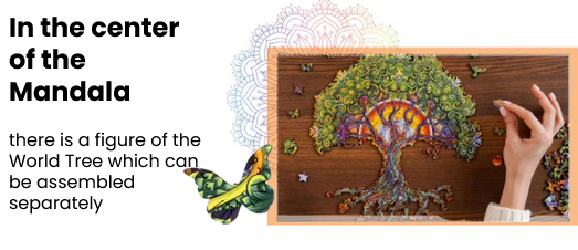 Mandala Tree of Life Wooden Jigsaw Puzzle