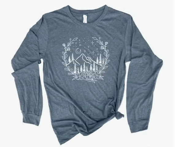 Mountain Scene Long-Sleeve T-Shirt