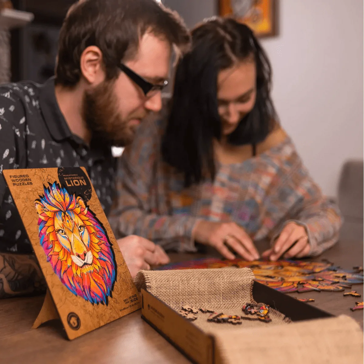Mysterious Lion Wooden Jigsaw Puzzle