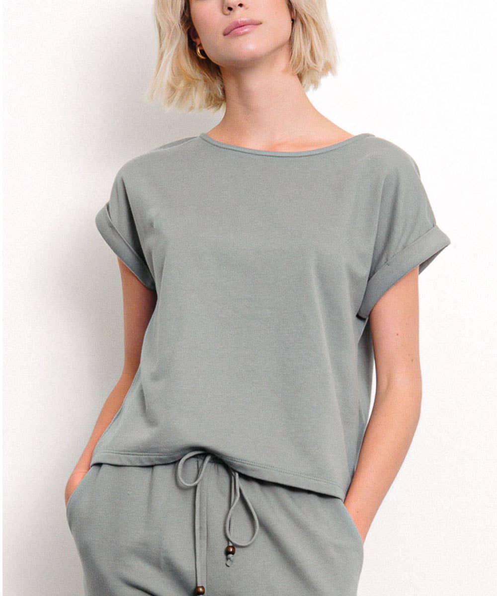 Brushed Organic Hemp Loose Fit Crop Top