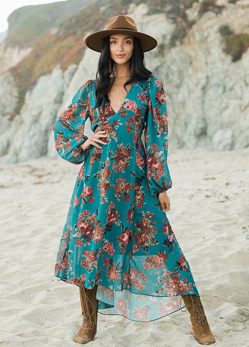 Crystal Dress in Aegean Ikat