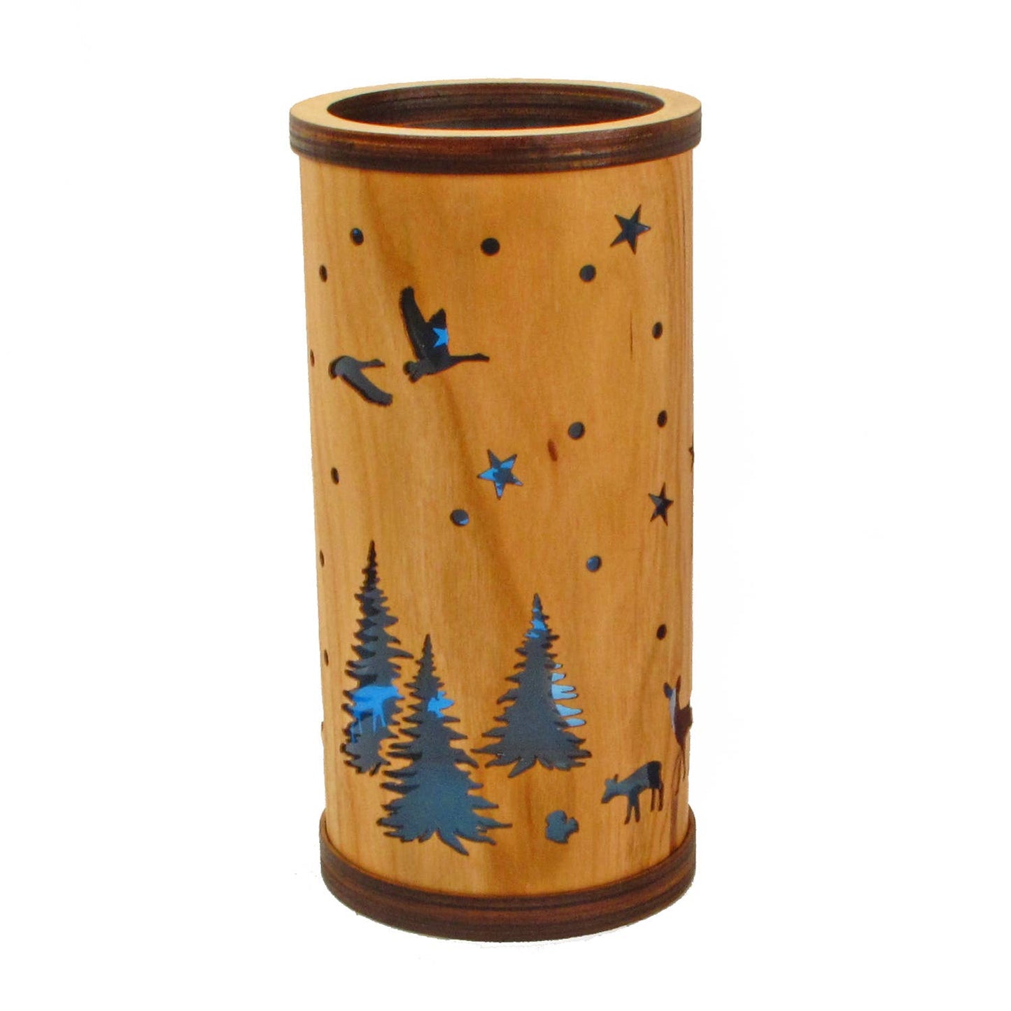 Woodlands Cherry Veneer Column Light