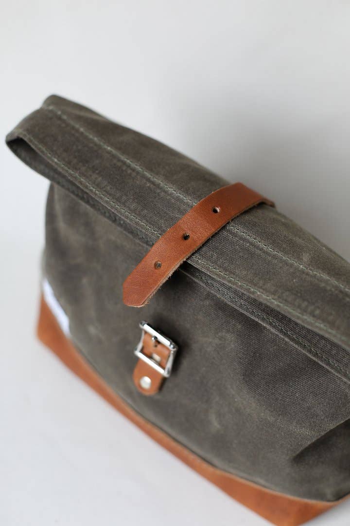 Roll Top Dopp Kit in Waxed Canvas