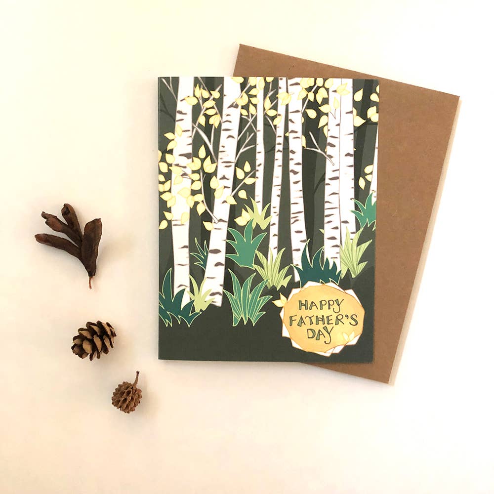 Happy Father's Day Birch Trees Card