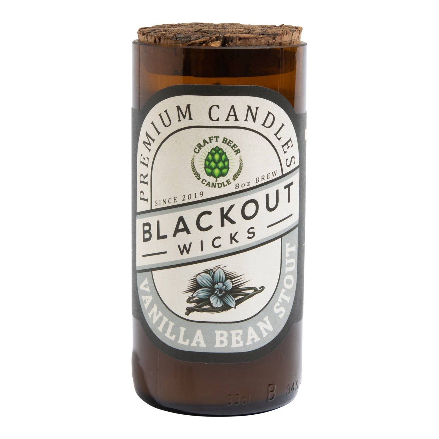Vanilla Bean Stout Beer Bottle Candle