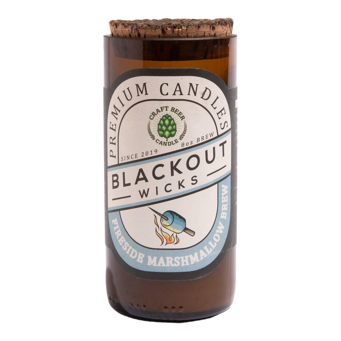 Fireside Marshmallow Brew Beer Bottle Candle