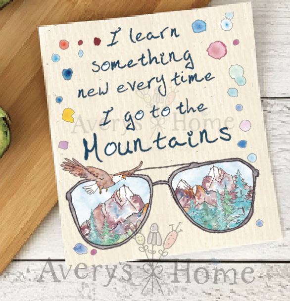 Mountain Sunglasses Swedish Dish Towel