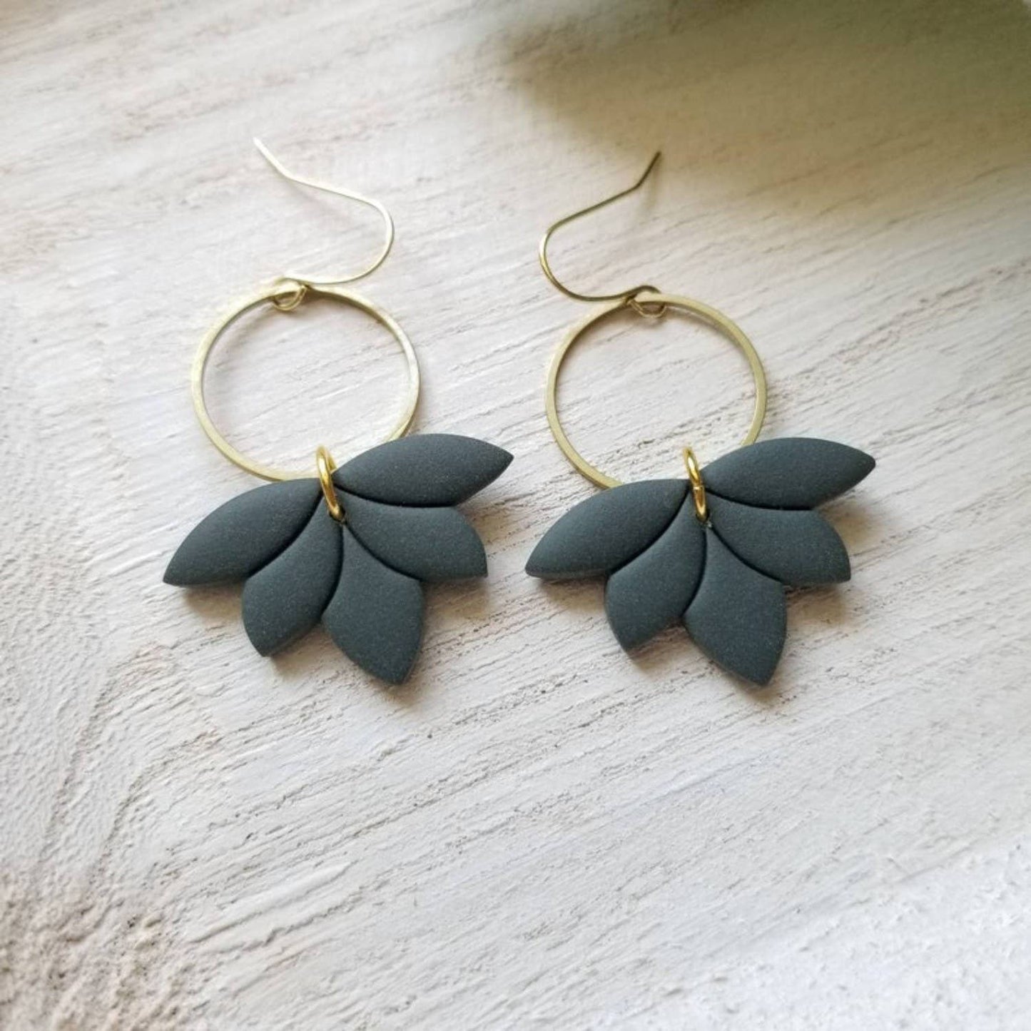 Hunter Green Clay Earrings