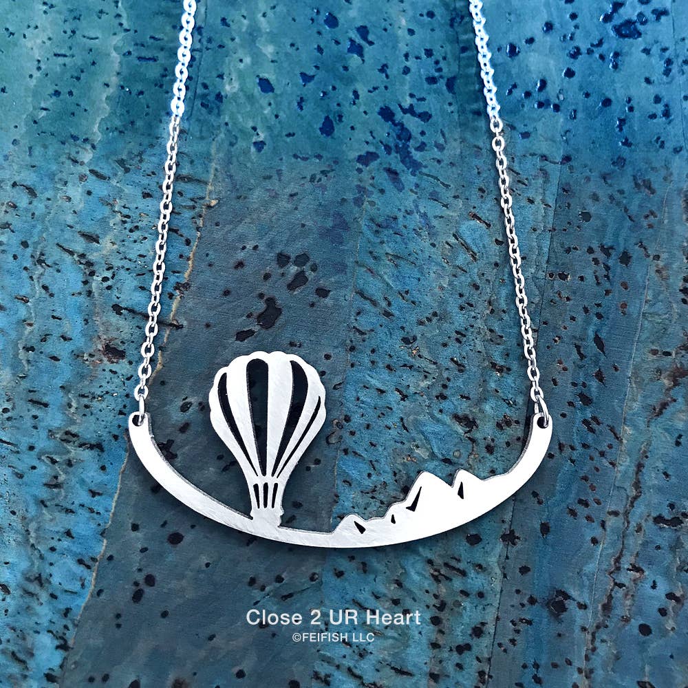 Hot Air Balloon Stainless Steel Necklace