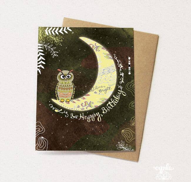 Owl Moon Birthday Card