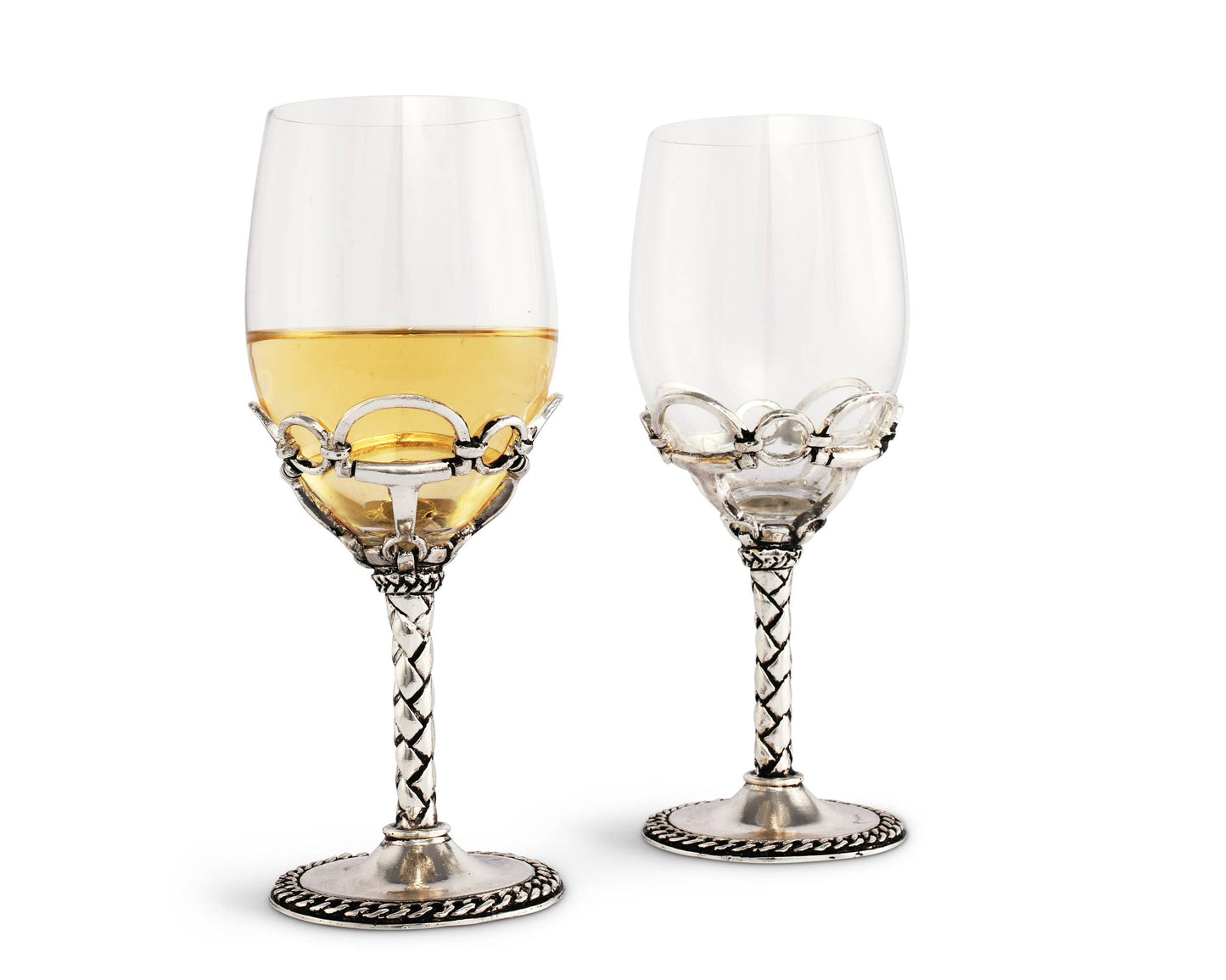 Equestrian Pair of Wine Glasses