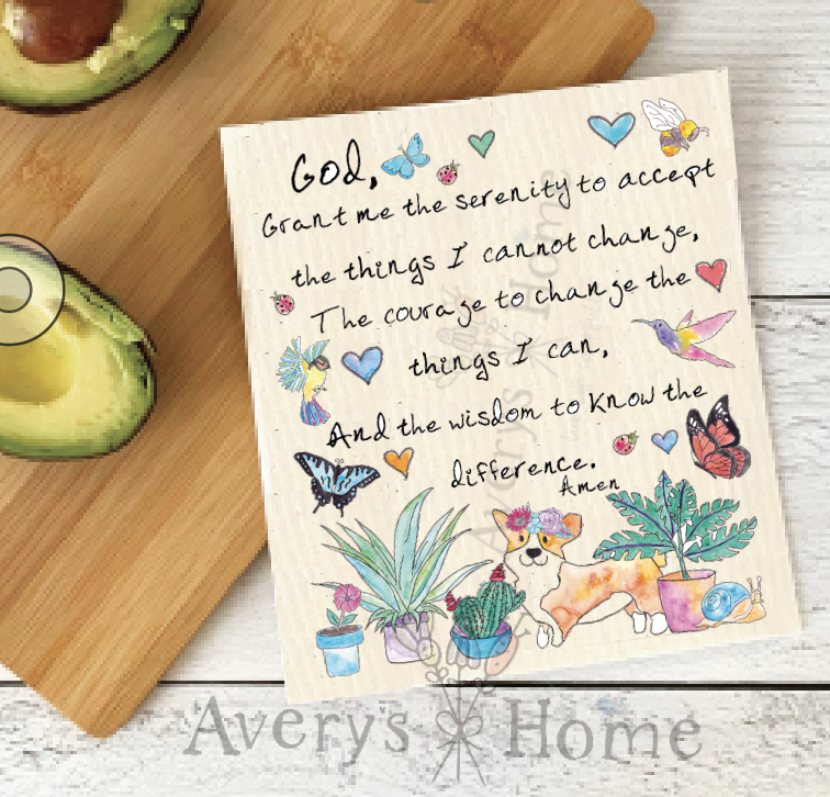 Serenity Prayer Eco Friendly Swedish Dish Cloth
