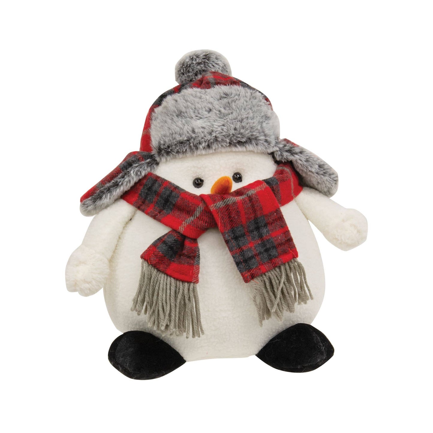 Bundled Up Winter Plaid Snowman