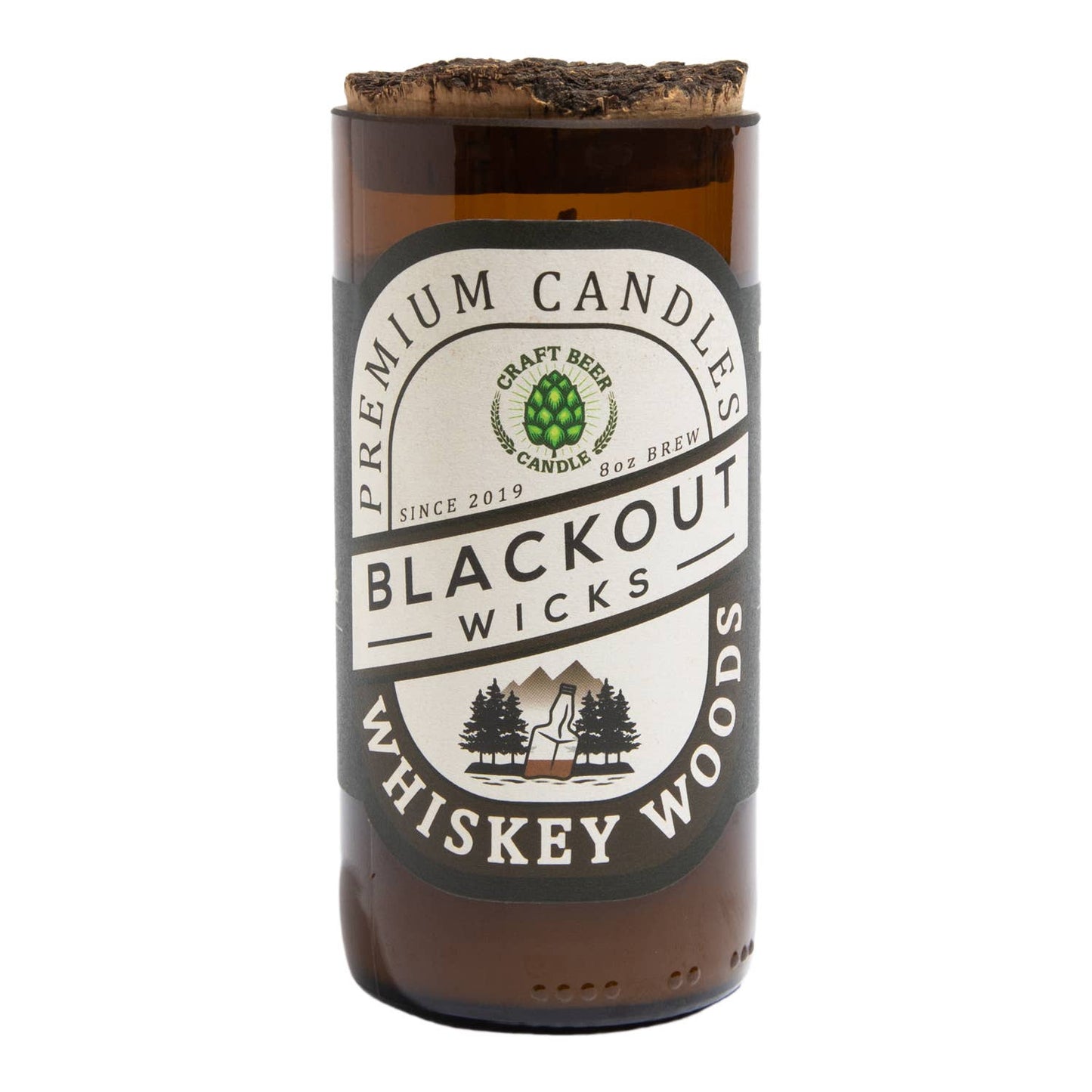 Whiskey Woods Beer Bottle Candle