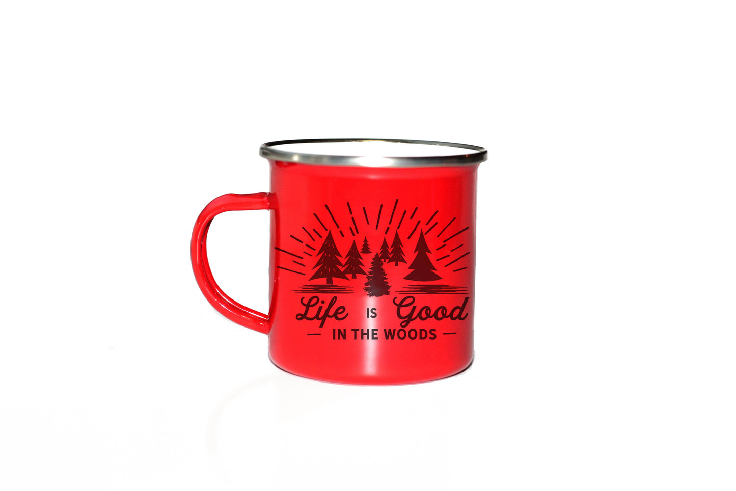 Life is Good in the Woods Camp Red Mug