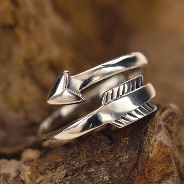 Sterling Silver Adjustable Arrow Ring
