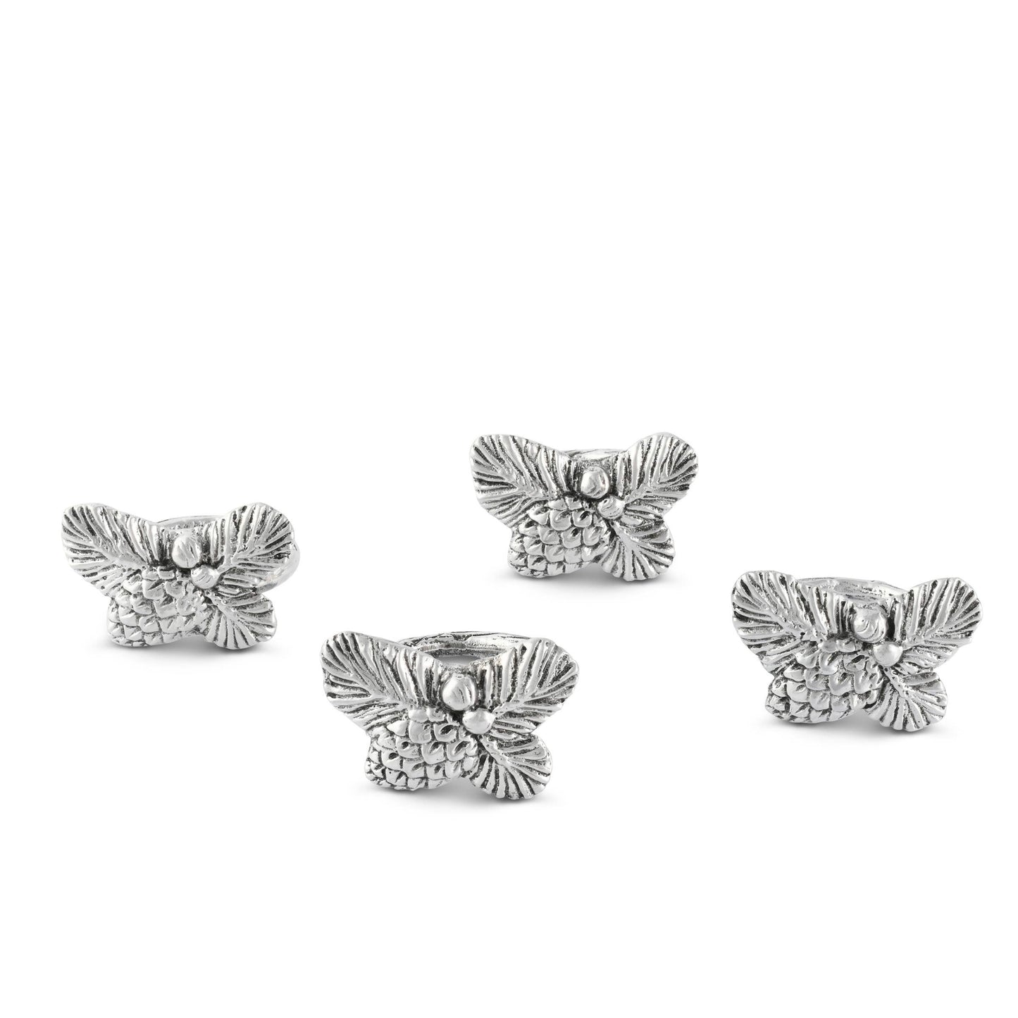 Pine Cone Forest Pattern Napkin Rings - Set of 4