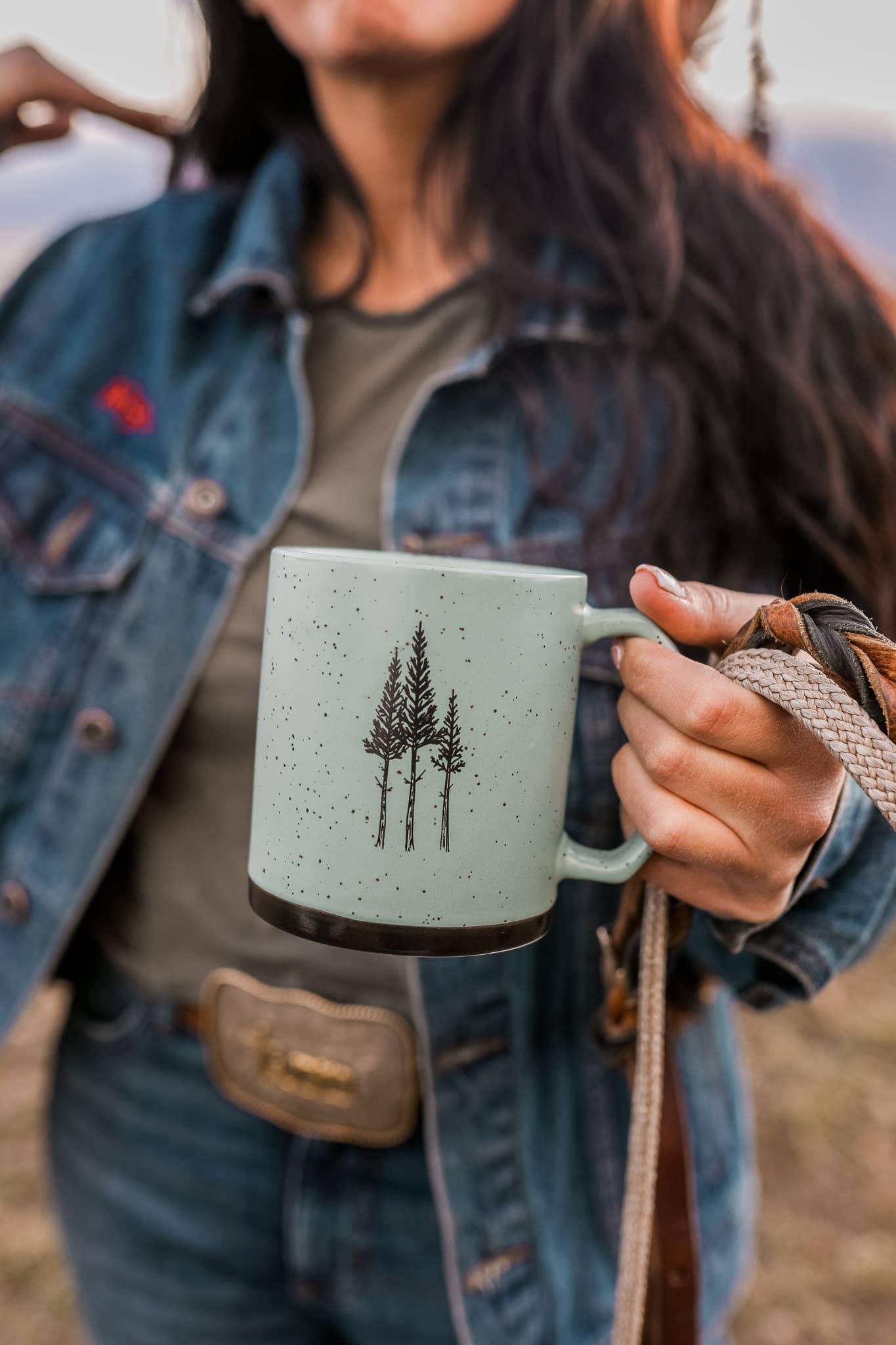 Speckled Sage Three Tree Ceramic 20 oz Mug