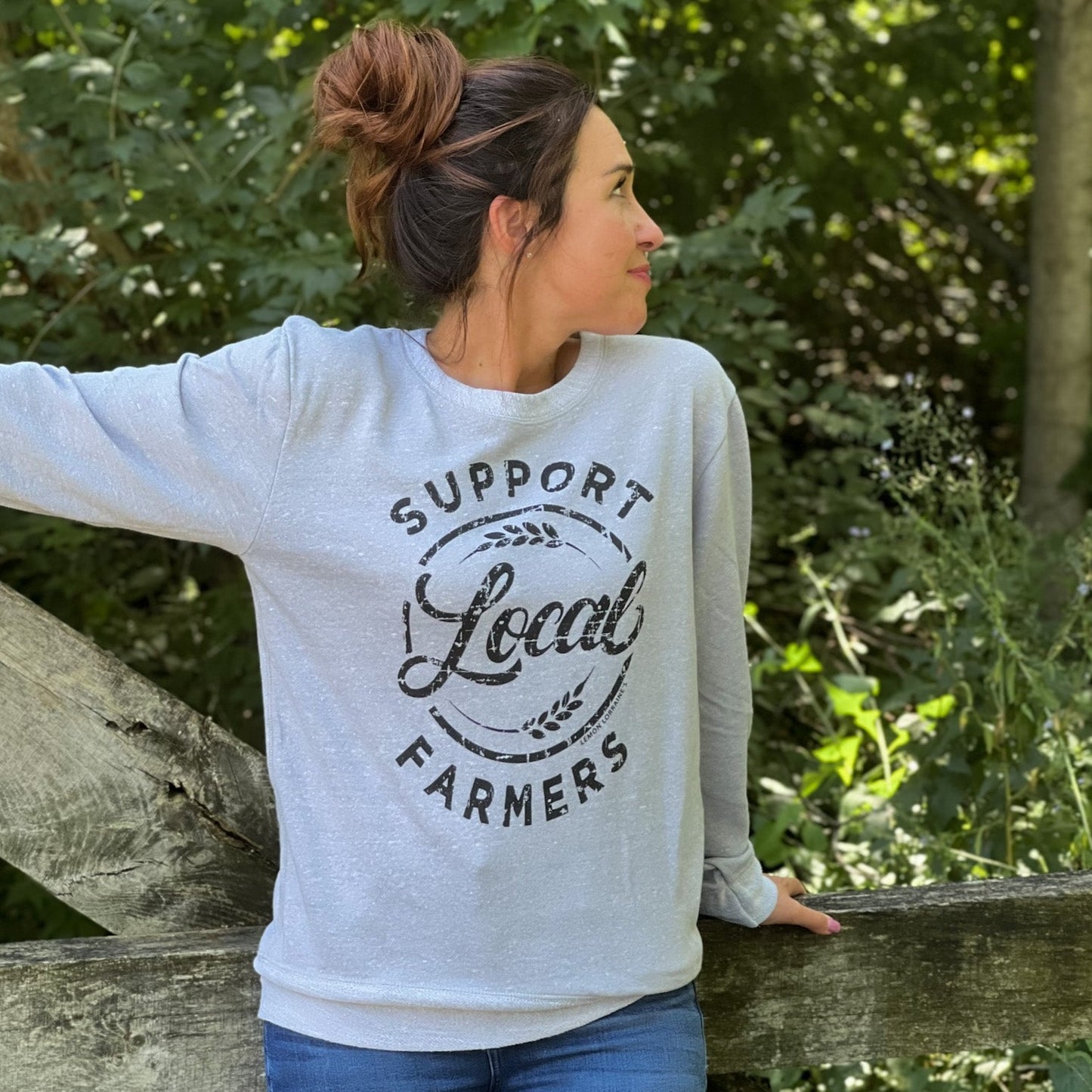 Support Local Farmers Terry Crewneck Sweatshirt