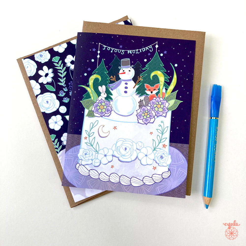 Snowman Cake Card