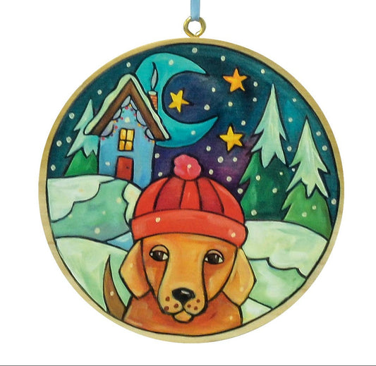 Bundle Up Pup Ornament