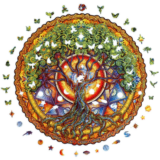 Mandala Tree of Life Wooden Jigsaw Puzzle