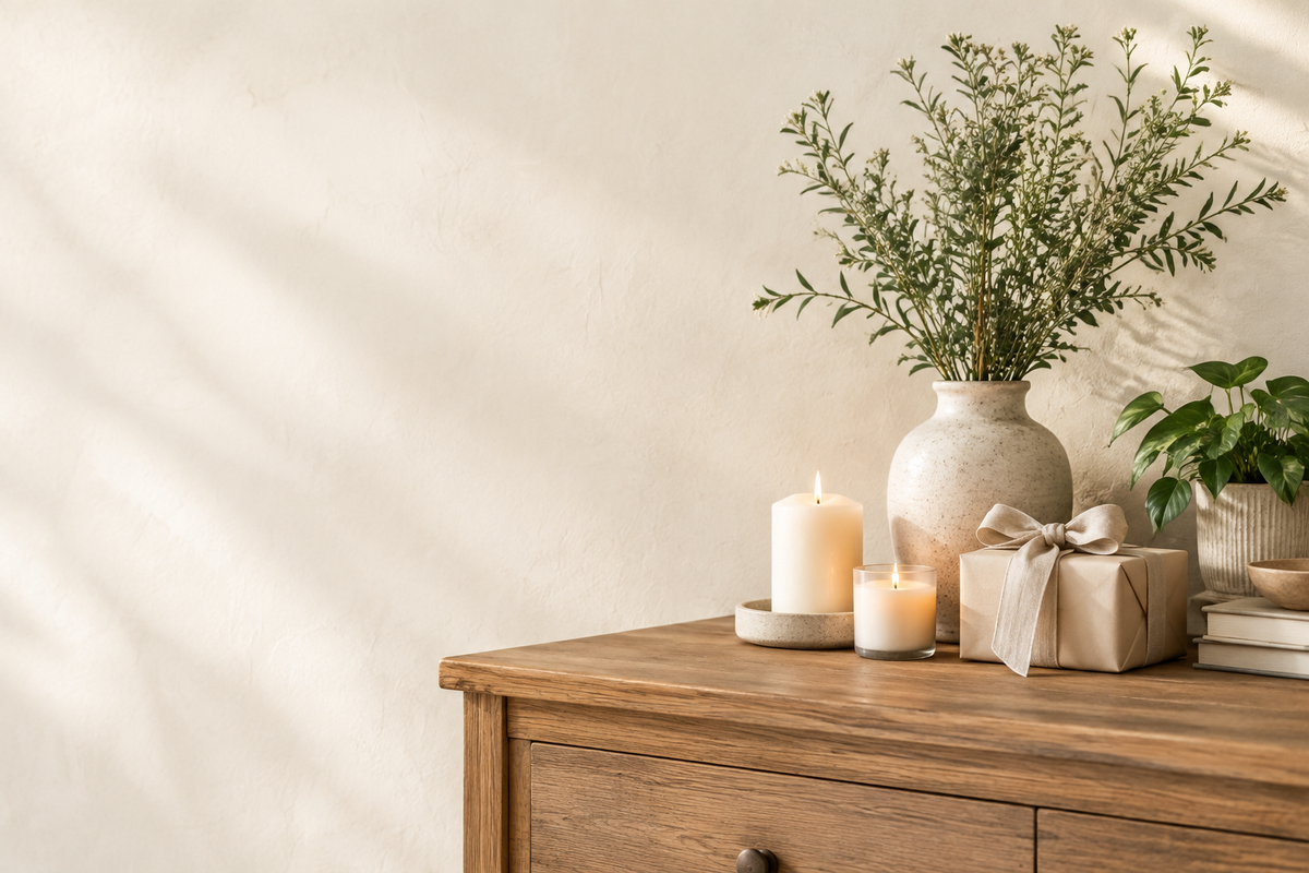 Warm home décor and gifts banner