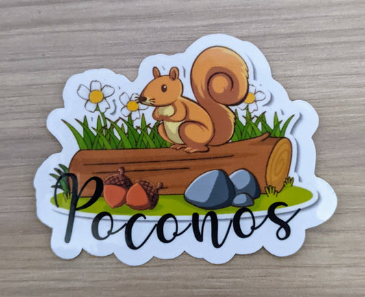 Poconos Squirrel Sticker