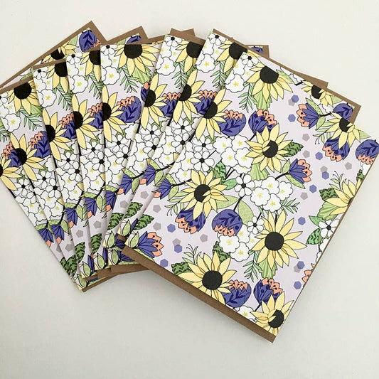 BOX of 8 Home Sunflowers Greeting Cards