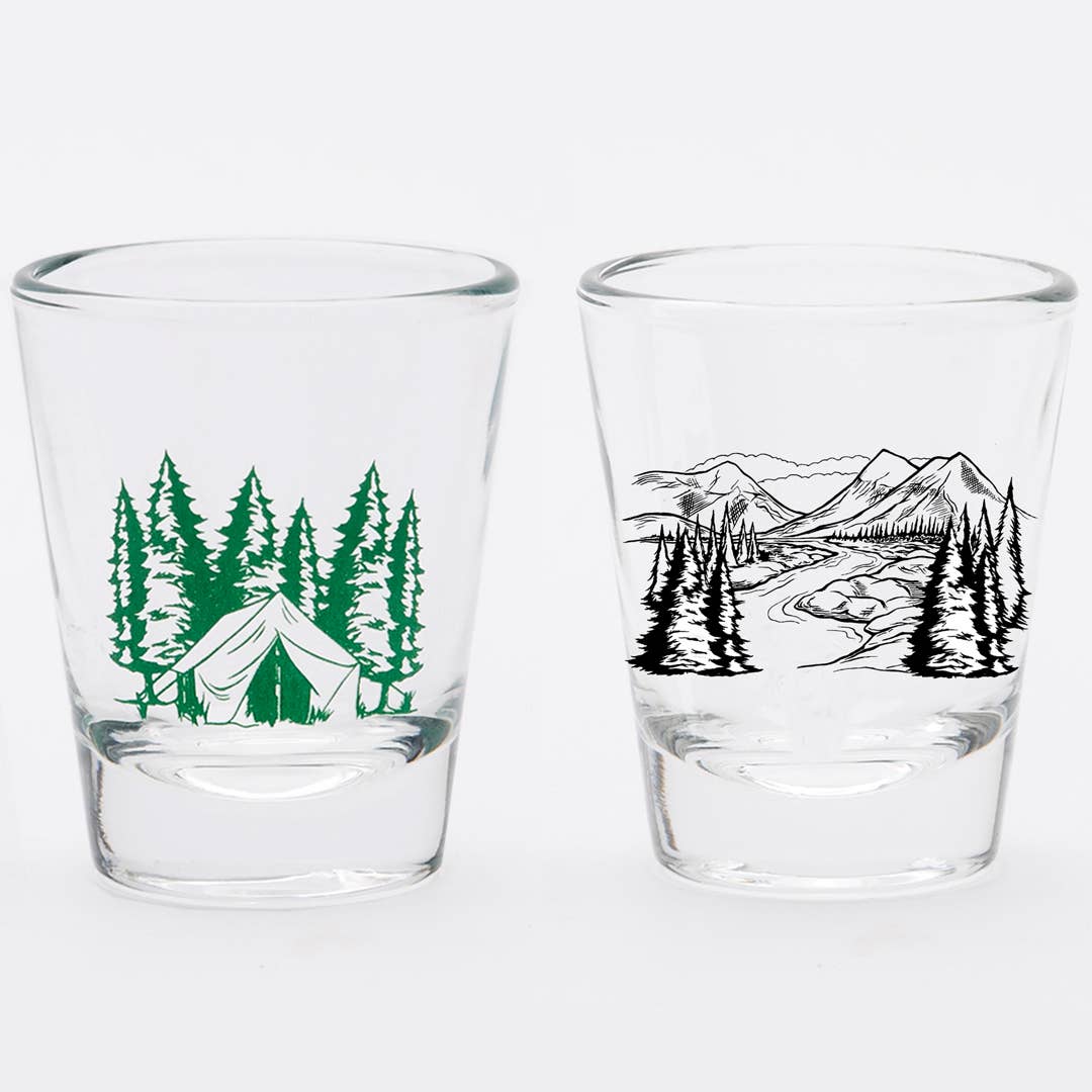 Mountain Camping Shot Glass