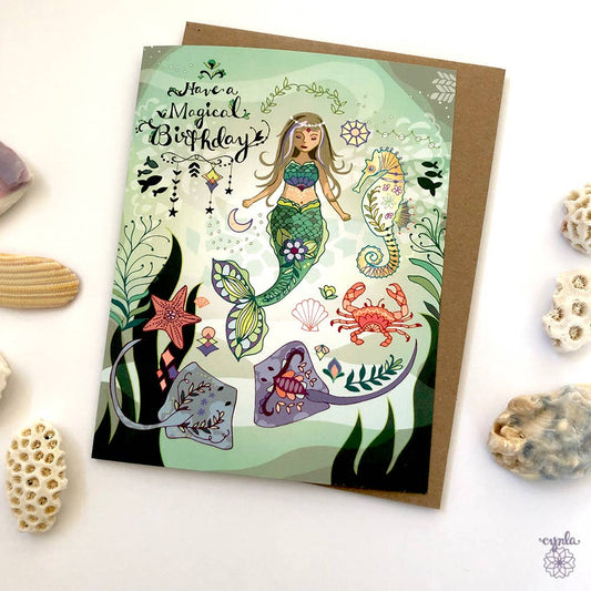 Mermaid Birthday Greeting Card