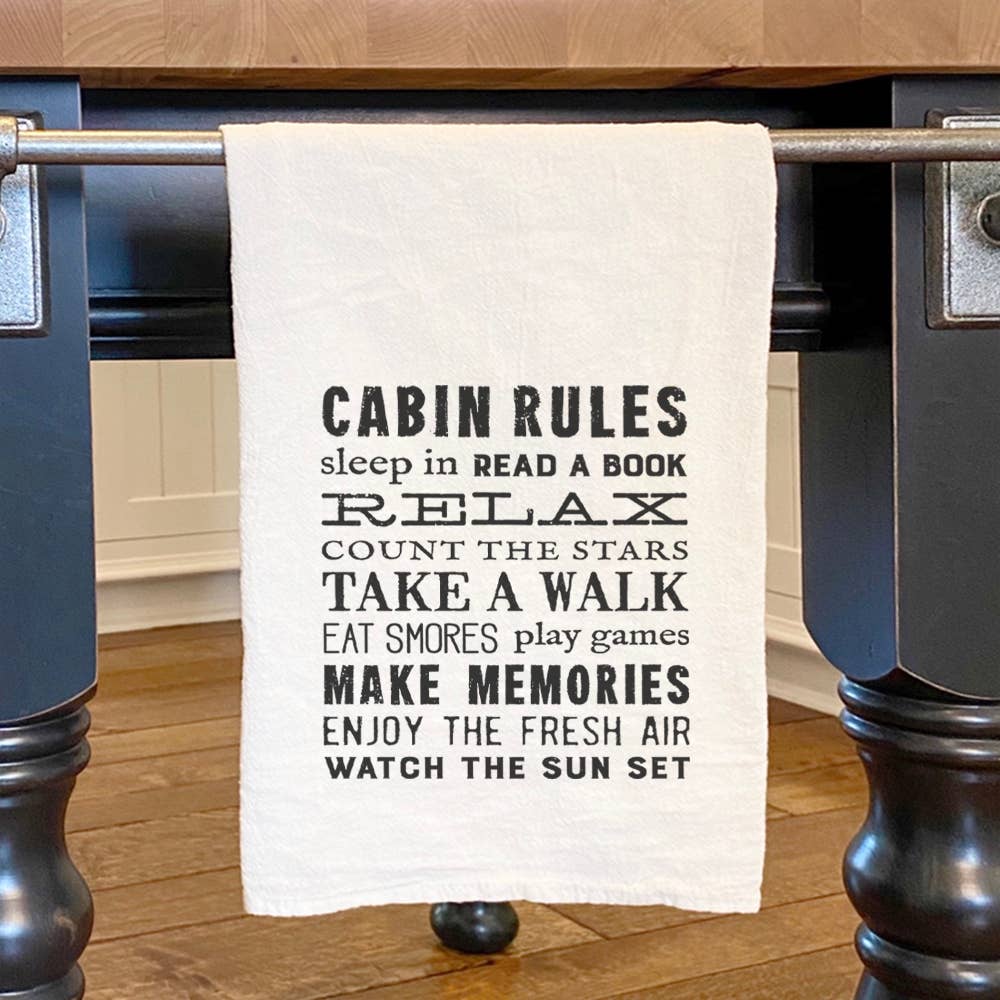 Cabin Rules - Cotton Tea Towel