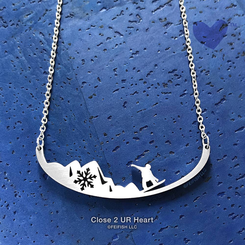 Snowboarder Stainless Steel Necklace