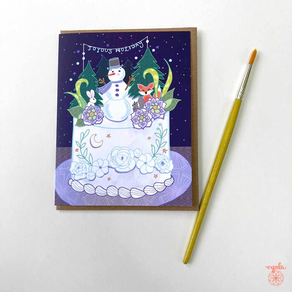 Snowman Cake Card