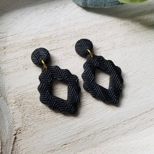 Black Clay Earrings