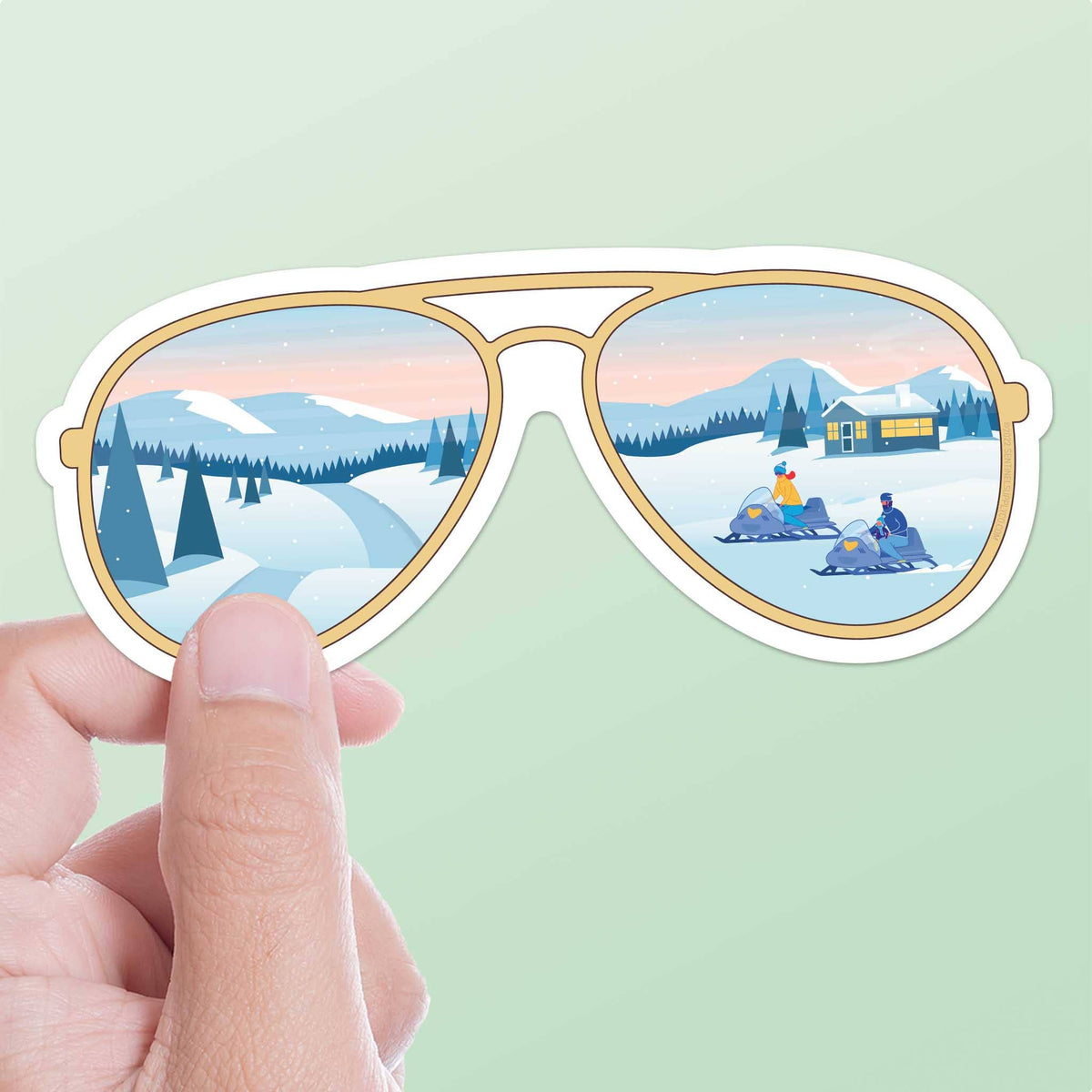Snowmobile Sunglasses Sticker