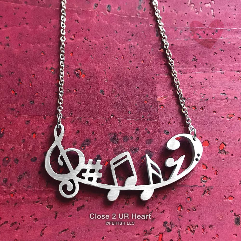 Music Symbols Stainless Steel Necklace