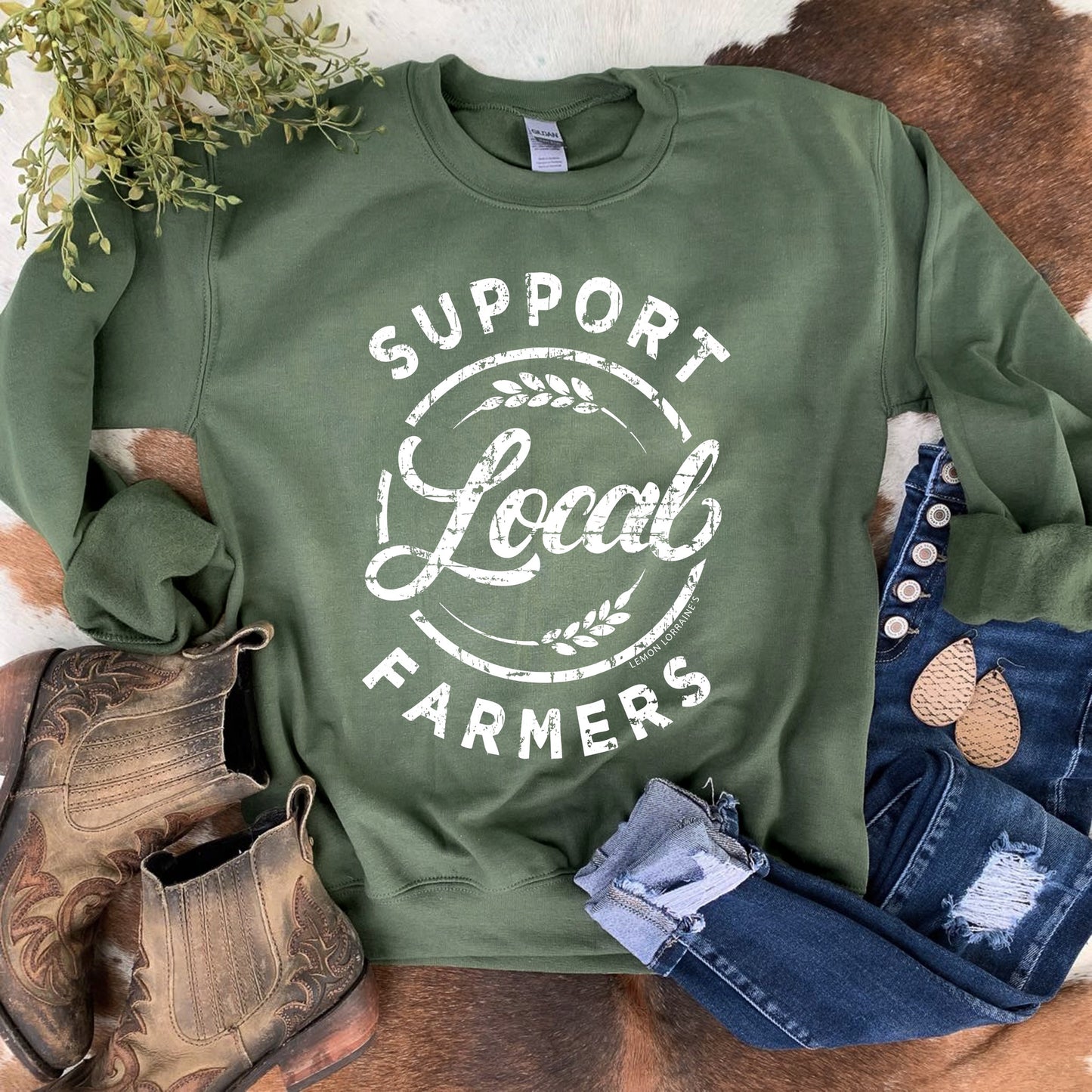 Support Local Farmers Crewneck Sweatshirt