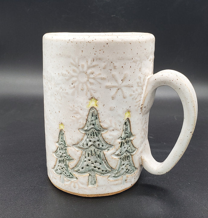 Holiday Trees Design White 16 oz Mug