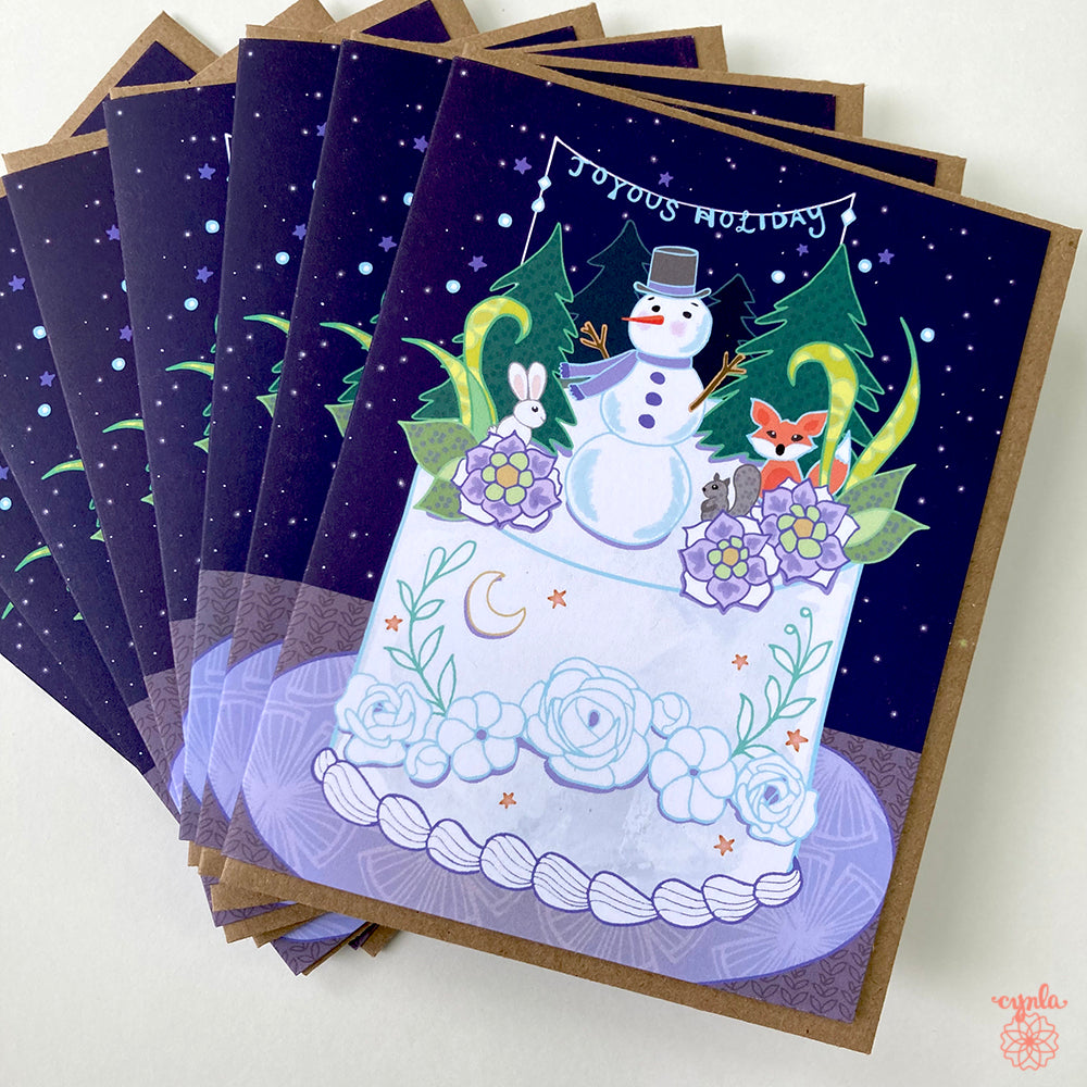 Snowman Cake Card