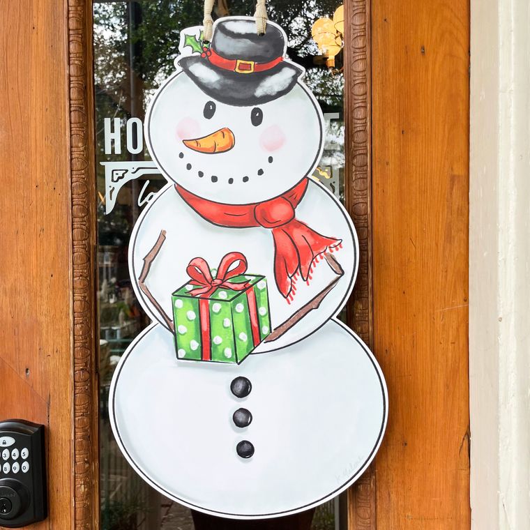 2-in-1 Fall Pumpkin Stack & Winter Snowman Door Hanger